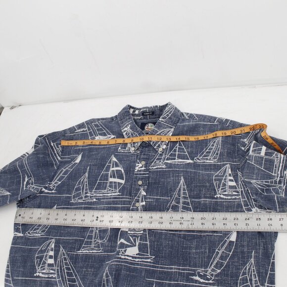 Reyn spooner Hawaiian Shirt men's 2XL Reverse print sailboat boat popover camp - Picture 11 of 11